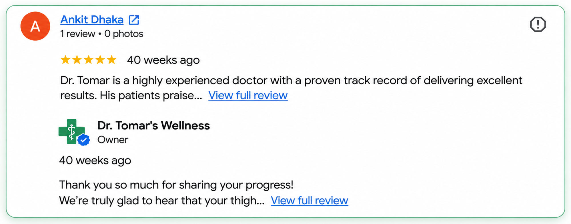 Customer review