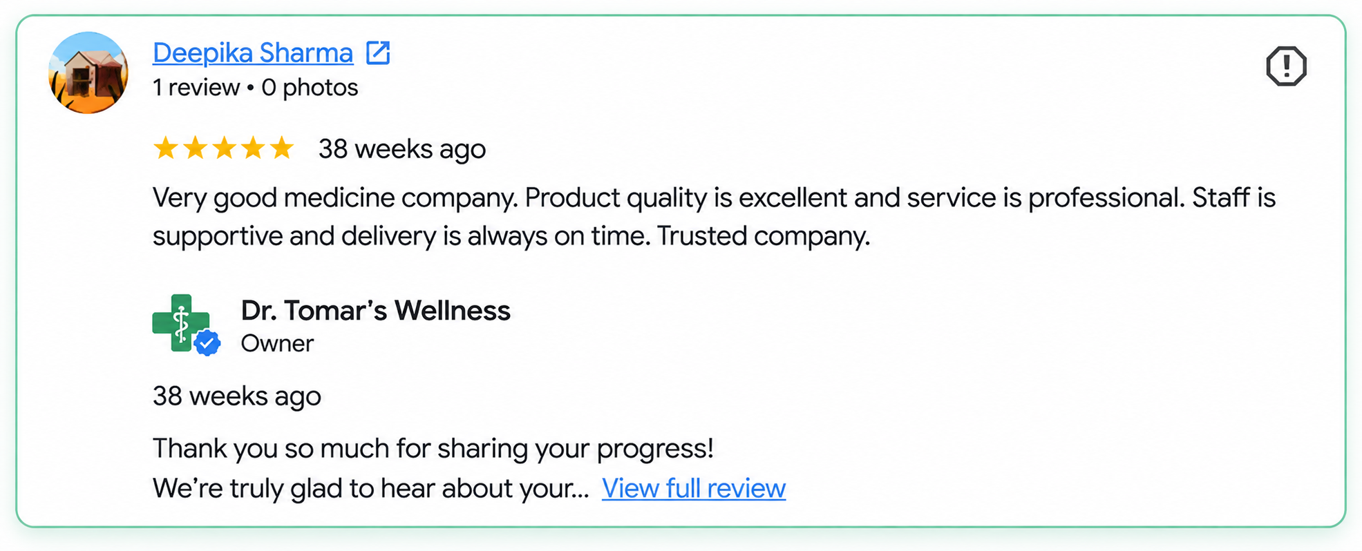 Customer review